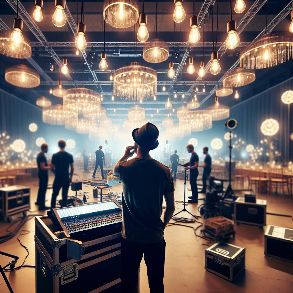 Event lighting setup in action with professional installation and premium service execution